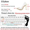 Eilyken Gold Rhinestone Fashion 988 PVC Femmes transparentes Pumps Spring Automne High Heels Chaussures Sexy Mariage Pole Pole Dance Sandales 240125