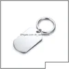 Charms Charms 50X28Mm Stainless Steel Blank Dog Tag Engraving Custom Personalized Pendant For Necklace Keychain Diy Making Jewelry Dr Dhmqg