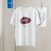 Camiseta gráfica de moda con estampado de labios para mujer Ropa Cuello redondo Manga corta Camisetas de algodón suave Verano Casual Clásico Vintage Diseñador de lujo Camiseta Tops elegantes
