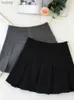 Röcke ZOKI Vintage Grau Faltenrock Frauen Kawaii Hohe Taille Mini Röcke Koreanische Mode Schuluniform Harajuku Streetwear Frühling YQ240201