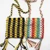 Shoulder Bags Multi-Color Straw Bag Womens BOO Soulder Messenger Macrame Crocet Purse Coon Tassle ippie StyleH2421
