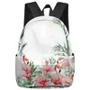 Plecak ins styl rośliny tropikalne flamingos kobiety plecaki wodoodporne szkoła dla studentów chłopców torebki laptopa mochilas