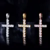 Hot Fashion Cross Wiselant 2 mm-5 mm szerokość 925 Solid srebrne d/vvs klarowność moissanite Hip Hop Cross Cross na naszyjnik