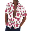 Camisas casuais masculinas Mens Sexy Funny-3D-Printing Impresso Camisa Dia dos Namorados Baggy Manga Curta Coquettish Camisas Blusas Luxo Verão