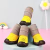 Vêtements de chien 4pcs jolis chaussons nets chaussures respirantes protecteur de pied été chiot Teddy