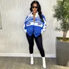 Women's Jackets Varsity Letter Baseball Coat Streetwear Two Piece Skirt Sets Women Bomber Printed Crop Tops Casual Cropped Trench Coats