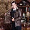 Dads Leather Clothes Middle Designer Aged and Elderly Pu Washed Haining Fur One Mens Plush Thickened Jacket A7IA