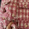 KUSAHIKI Tweed Kurzmantel Frauen Herbst Koreanische Hit Farbe Plaid Jacke Mode Elegante Oansatz Einreiher Strickjacke Tops 240201
