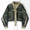 11002 XL 2024春秋ミラノ滑走路コートジャケット長い袖の首のスパンコール刺繍高品質のファッションレディースオウファンム