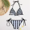 Sexy Damen-Bikini-Sets, Designer-Badebekleidung mit Neckholder, gestuft, rückenfrei, luxuriöser bedruckter Badeanzug mit niedriger Taille