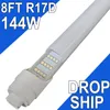 R17D 8Foot Led Light Tube 2 Pin 4 Rows Bulb ,144W Rotatable T8 T10 T12 to Replace 8FT LED Tube Light,Dual-Ended Power, 96" Milky Cover, AC85-277V usastock