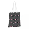 Shopping Bags Boston Terrier Love Hearts Reusable Grocery Folding Totes Washable Lightweight Sturdy Polyester Gift