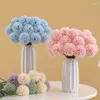 Fiori decorativi 10 pezzi palla di dente di leone artificiale crisantemo fiore finto soggiorno disposizione in vaso decorazione di nozze H32cm