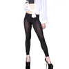 Women's Pants Ladies Summer Sexy Ice Silk Bell Bottoms See-Through Casual Slim Leggings Package Legs Translucence Pencil Trousers