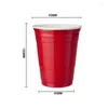 Gobelets jetables pailles 450ml, en plastique rouge, fête, jeu de Beerpong, tasse à boire, pique-nique, Barbecue en plein air, Bar, Restaurant, vaisselle