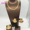 Zestawy biżuterii dla kobiet złota w łańcuchu kolorów luksusowe kolczyki projektowe pierścień Etiopski najnowsze afrykańskie impreza biżuterii w Nigerii 240125