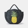 Shoulder Bags Fasion pineapple Paern Straw Women andbags Round Corn usk Woven and andmade Summer Beac Bag Large Tote Purses 2023H2421