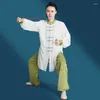 Etnische kleding 2024 Chinese Kuangfu Tai Chi Prestatiekleding Tops Broek Set Vechtsporten Taiji Training Uniform Team