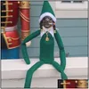 Decorative Objects & Figurines Decorative Objects Figurines Snoop On A Stoop Christmas Elf Doll Spy Bent Home Decoration Year Gift Toy Dh9Ho