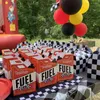 Present Wrap 2st Checkered Racing Treat Boxes Cardboard Black and White Candy Goodies for Kids Race Car Theme Birthday S