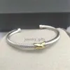 Классический Dy Luxury Designer x Bangle Cable Pearl Loop Bracelet Женщины модные манжеты из крути