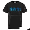Męskie koszulki Trapstar London Undersea Blue Printed T Shirty Mężczyzn Letni oddychanie swobodne krótkie rękawe Bawełniana marka Dho2H
