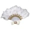 Dekorativa figurer Roman Feather Fan Lightweight Wedding Rhinestone Brud Handheld Stage Performance Decoration