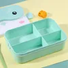 Servies School Kids Bento Lunchbox Rechthoekig Lekvrij Plastic Anime Draagbare Magnetron Voedselcontainer Kind Lunchbox