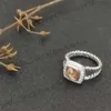 Dy Ring Tasarımcı Sıcak Satış Bant Yüzükleri Kadınlar Lüks Twisted İki Renkli Çapraz İnciler Vintage Ring 925 STERLING Gümüş DY DIAMAM DÜNYA MİYE KAZI 747