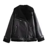 UNIZERA Autumn/Winter Women's Wear Fashion Casual Loose Versatile Leather and Fur Jacket Coat 240125