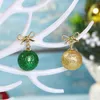 Stud Earrings 2024 Xmas Cute Bow Ball Shaped Sparkling Drop For Women's Creative Imitation Bulb Dangle Christmas Party Gifts