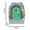 Solar Garden Harts Fairy Door Light for Trees Statyes House Face Art Gnome Yard Elf Accessories Decoration 240122