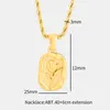 Pendant Necklaces JINHUI Square Rose Necklace Fashion Stainless Steel Carved Metal Waterproof Charm Chain For Women Jewelry 2024