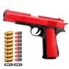 Arma brinquedos m1911 eva espuma macia dardos blaster brinquedo pistola manual tiro rosa lançador com silenciador para crianças meninos aniversário