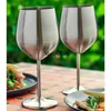 Stemmed Stainless Steel Wine Glasses 18 OZ Unbreakable Goblets Elegant Drinkware for Champagne and Cocktails 240130