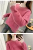 Chandails pour femmes automne et hiver pur Faux vison polaire pull chaud mode col rond pull couleur unie léger haut ample