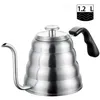 Stainless Steel Tea Coffee Kettle with Thermometer Gooseneck Thin Spout for Pour Over Coffee Pot Works on Stovetop 40oz 1 2L272i