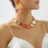 Sautoirs Style bohème couleur correspondant gelée bijoux personnalité créative tempérament feuille étoile de mer exagéré collier en métal pour femme YQ240201