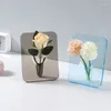 Vasos Modern Retângulo Flor Vaso Ins Clear Acrílico Po Frame Sala de Estar Suporte de Escritório Desktop Decoração de Casa