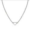 Kedjor Foxanry Minimalist Silver Color Clavicle Chain Halsband för kvinnor Fashion Creative Hollow Love Heart Geometric Party Jewelry