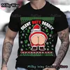 メンズTシャツメリークリスマスTシャツ夏のカジュアルトップスティーティーズ男性ファッション半袖服をかわいいサンタクロースプリントストリートウェア