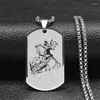 Pendant Necklaces Stainless Steel Classic SAINT MICHAEL Necklace For Women Men Archangel Dog Tag Metal Religious Punk Jewelry N2059S03