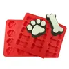 Bakning formar matklass Ice Cube Trays Cooler Puppy Paw Bone Rocket Cake Pan Sile Treats Biscuit Baking Mold Cookie Mods Cutter Red D Dhyvn