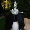 Fontes de festa escumalha vilão sistema de poupança automática shen qingqiu luo binghe cosplay coroa de cabelo tiara anime hairband acessórios