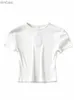 T-Shirt femme Mode Décontracté 2022 Été Femme Slim Fit t-shirt serré Coton Manches Courtes O-cou t-shirt Récolte Hauts L240201