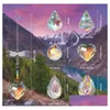 Trädgårdsdekorationer ab Color Crystal Sun Catcher Garden Decoration Window Butterfly Dragonfly Hanging Prism Rainbow Maker Pärlade charms dhqtb