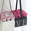 Blommor Box med Handhold Hug Bucket Rose Florist Gift Party Gift Packing Cardboard Packaging Box Bag187e