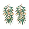 Dangle Earrings JURAN 2024 Original Design Metal Alloy Drop Oil Green Willow Leaf For Women Girls Fashion Holiday Party Jewelry