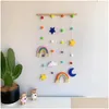 Hårtillbehör Rainbow Po Display Holder With Girls Bow Clips Storage Hanger vägg hängande bild Drop Delivery Baby Kids Maternity Otjqd