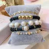 Beaded Strands European And American Fashion Freshwater Pearl Bracelet Hip-hop Style241s